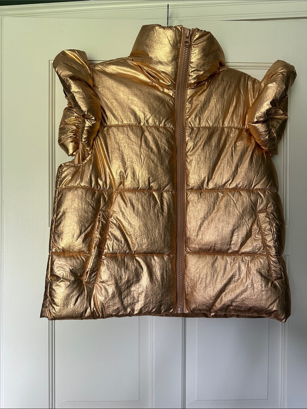 Simply Southern Metallic Rose Gold Puffer Vest Size XS
